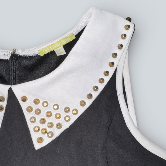 Gianni Bini Studded Collar Fit & Flare Dress - Picture 2 of 4